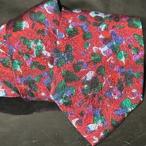 Missoni Tie Burgundy Abstract Maroon Silk Necktie Neckwear VTG Painterly